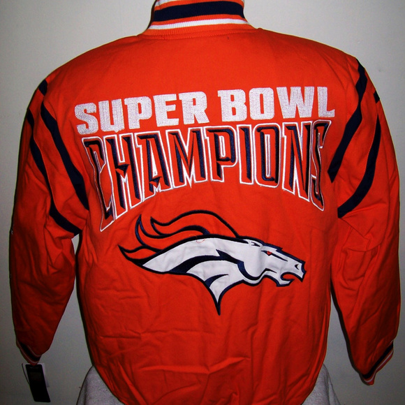 DENVER BRONCOS 3 TIME SUPER BOWL CHAMP JACKET MEDIUM